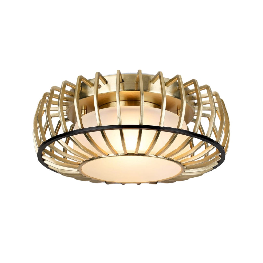 现代 stijlvolle plafondlamp met gouden rasterontwerp en verzachtend licht.