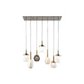 Hanglamp met meerdere glazen glazen in verschillende vormen en afwerkingen