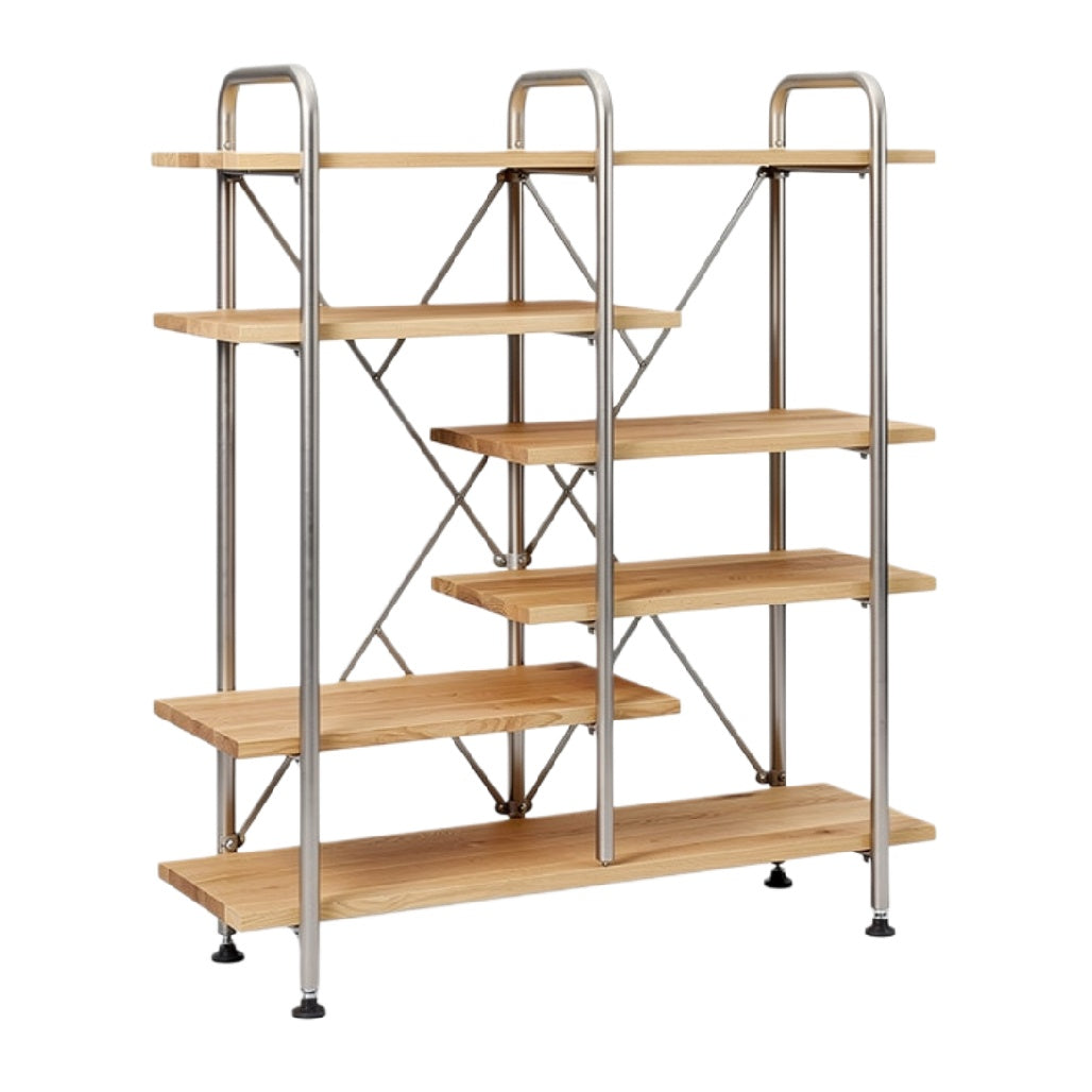 **Technische Titel: Stevige houten boekenkast met stalen frame**
