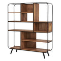 **Moderne Open Boekenkast van Hout en Metaal**