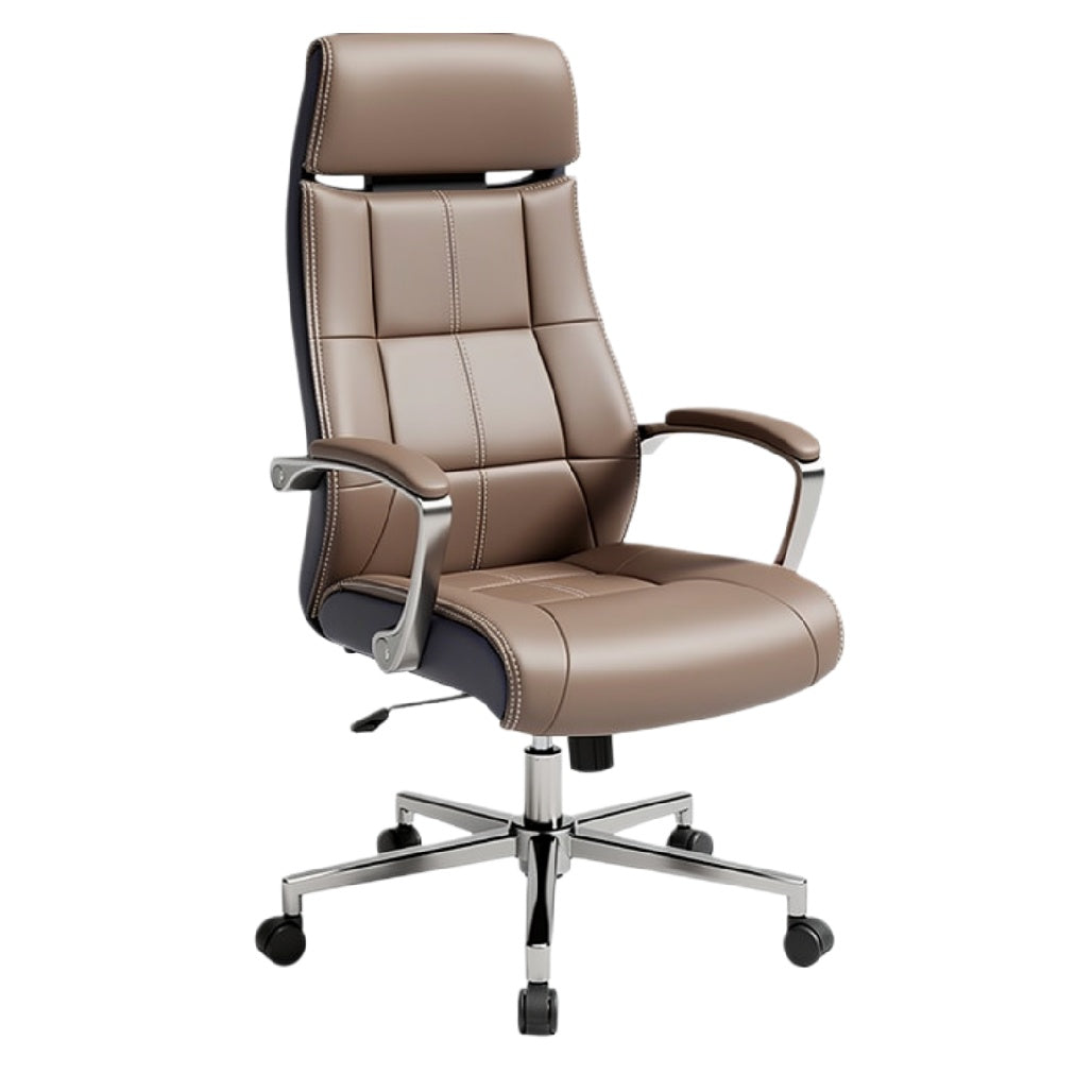 Bureau stoel met verstelbare rugleuning en lederen bekleding