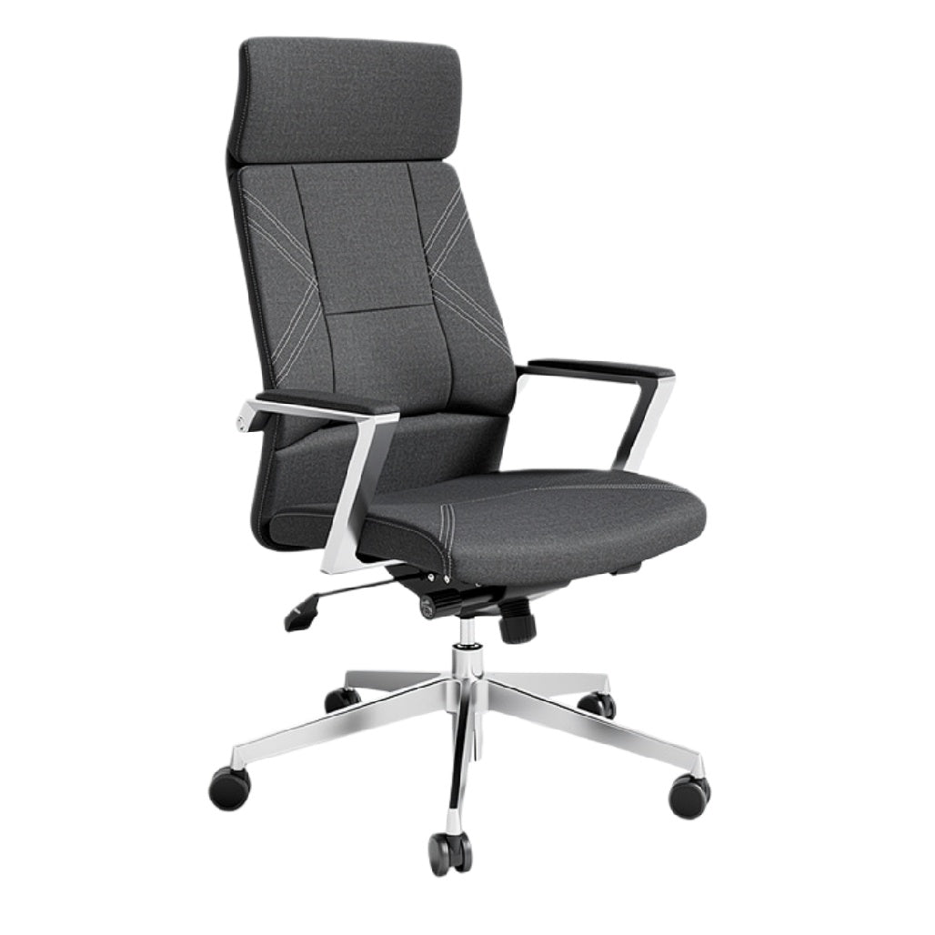 Moderne Ergonomische Bureaustoel met Verstelbare Rugleuning en Chrome Basis