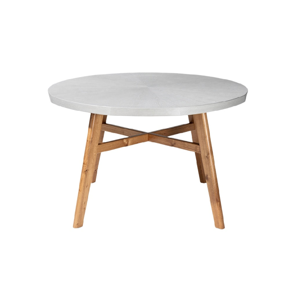 Ronde Betonnen Eettafel met Houten Poten