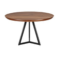 Ronde Houten Eettafel met Stalen Onderstel